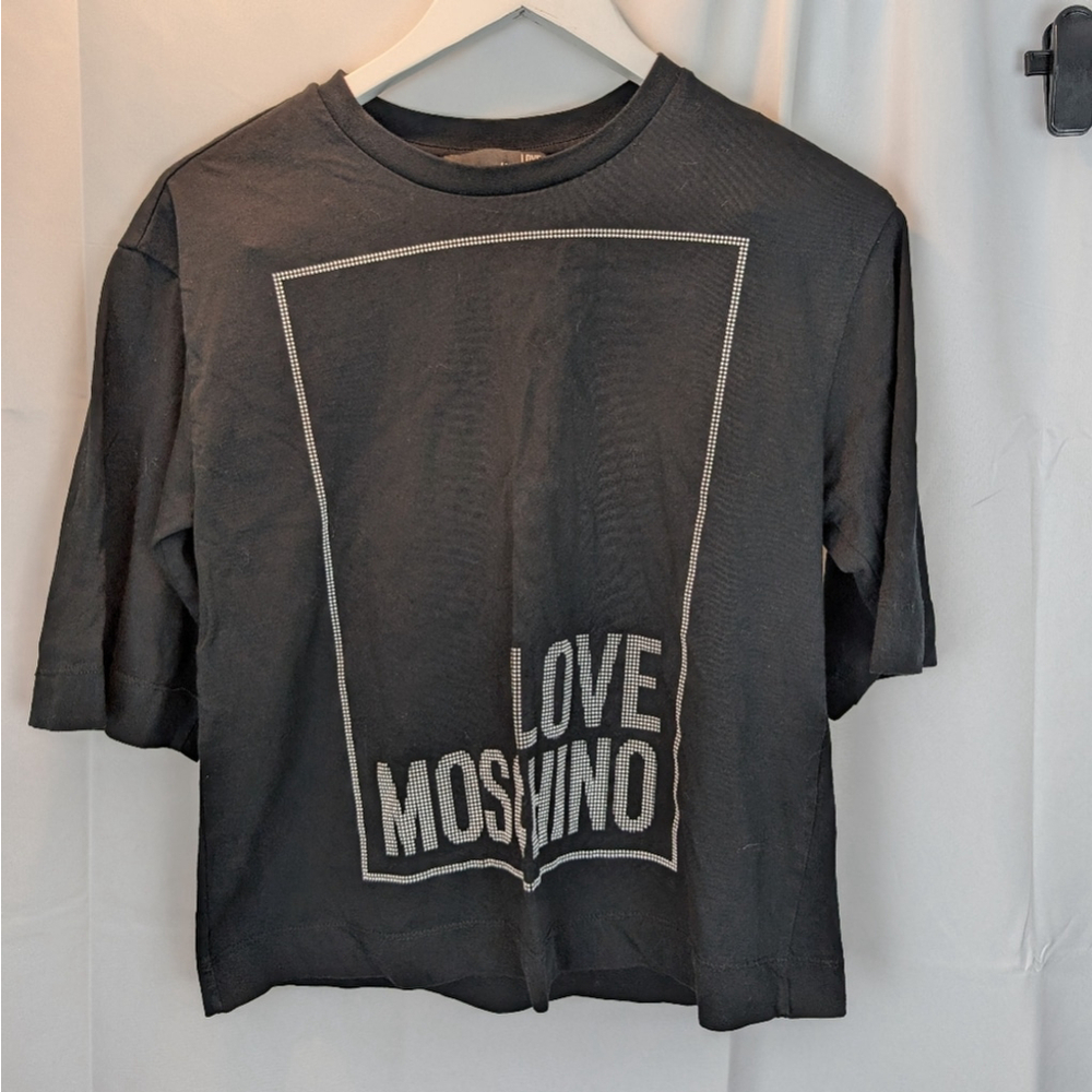 Love Moschino Black T-Shirt Size 2 In EUC